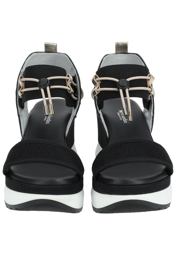 Nero Giardini Sandalen Leder/Textil Schwarz/Gold