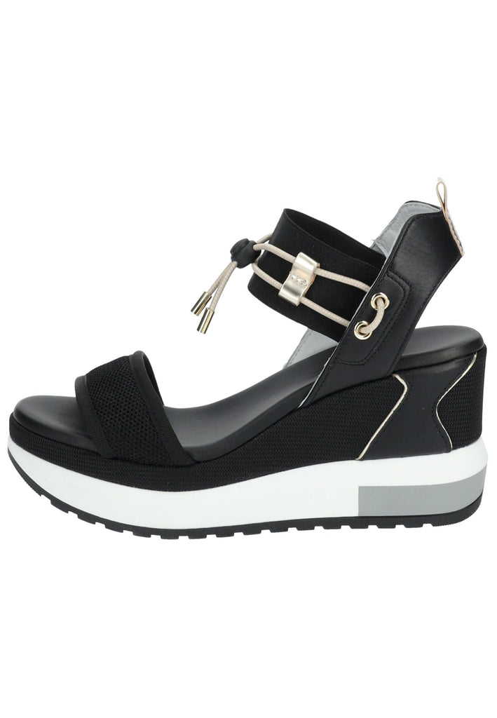 Nero Giardini Sandalen Leder/Textil Schwarz/Gold