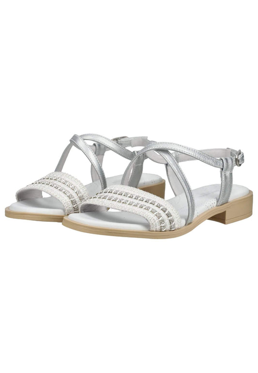 Nero Giardini Sandalen Leder/Textil Silber