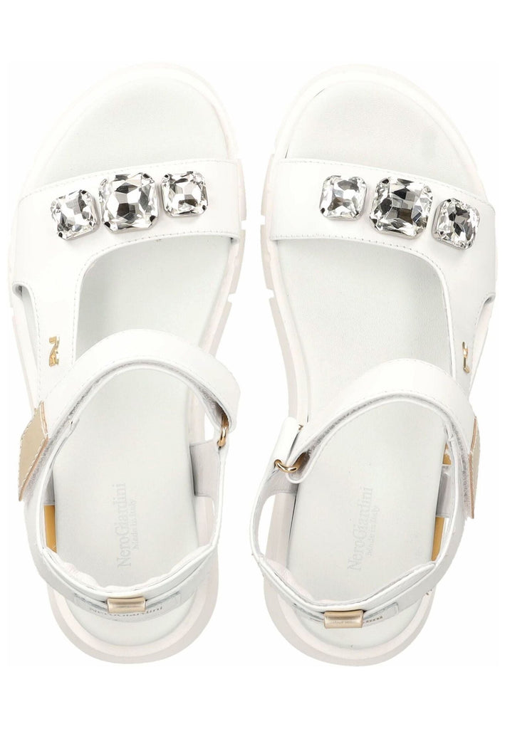 Nero Giardini Sandalen Leder/Textil Weiß/Gold