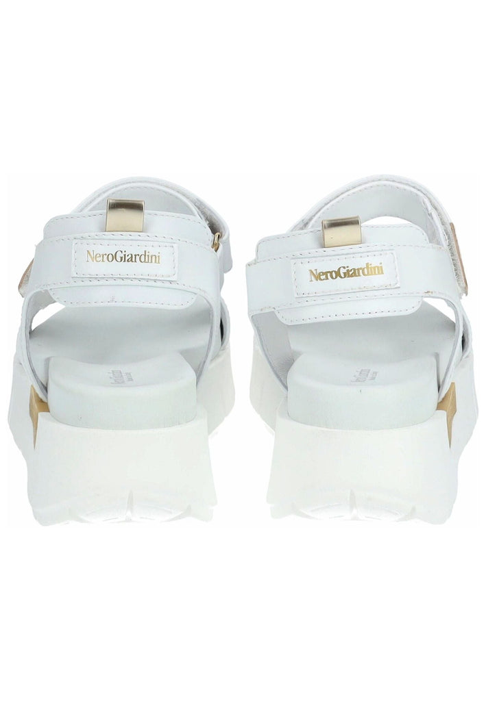 Nero Giardini Sandalen Leder/Textil Weiß/Gold