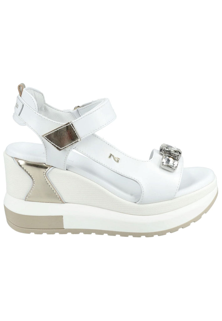 Nero Giardini Sandalen Leder/Textil Weiß Kombi