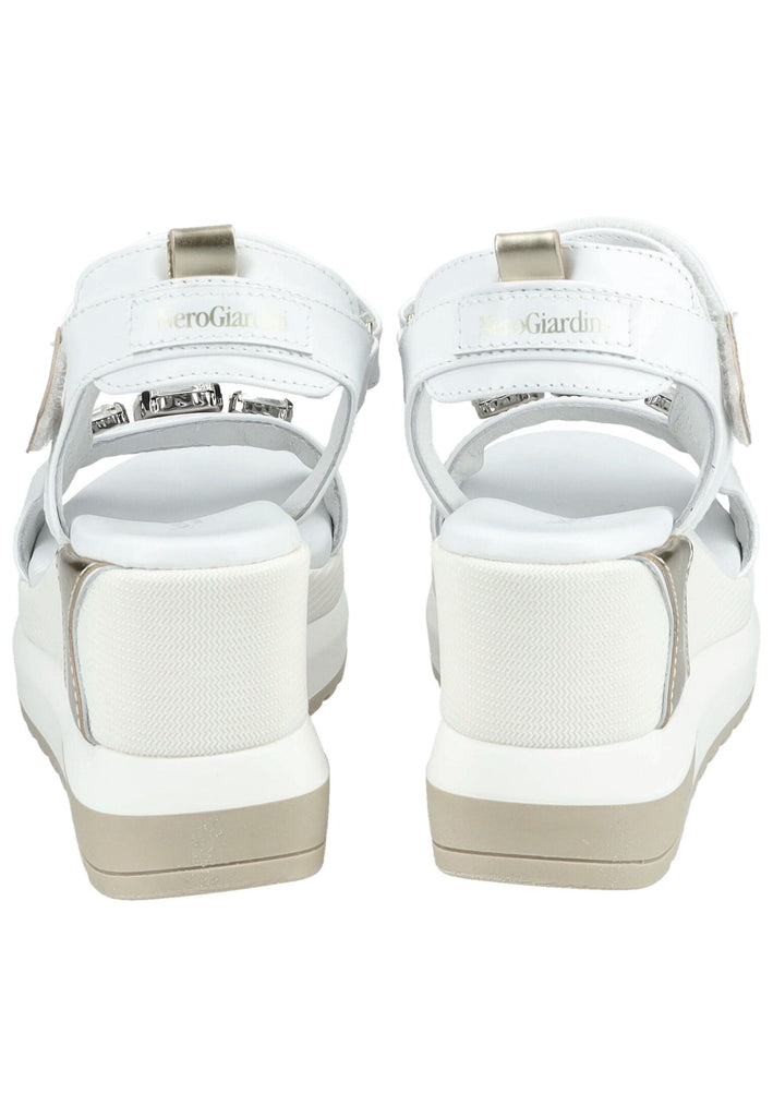 Nero Giardini Sandalen Leder/Textil Weiß Kombi