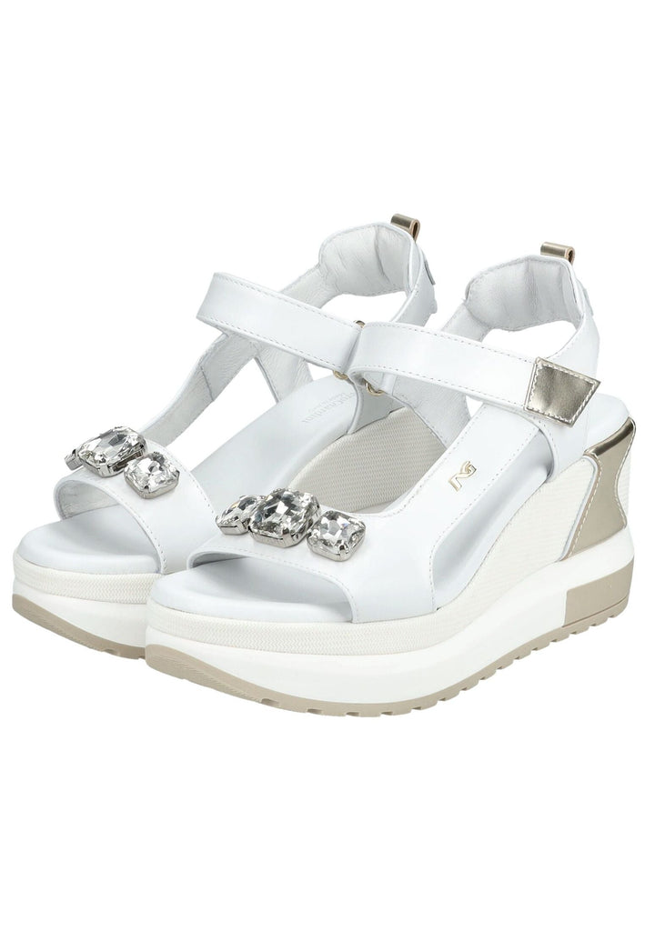 Nero Giardini Sandalen Leder/Textil Weiß Kombi