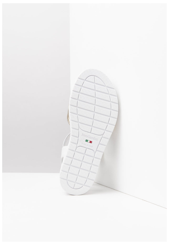 Nero Giardini Sandalen Leder Weiß/Gold