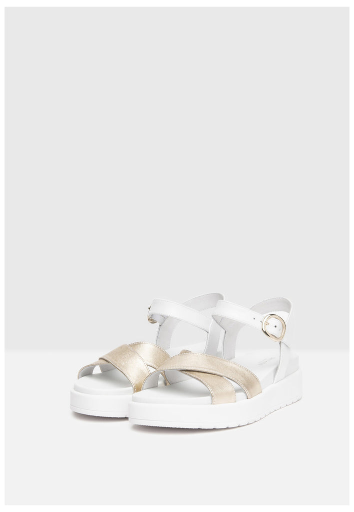 Nero Giardini Sandalen Leder Weiß/Gold