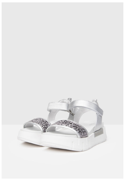 Nero Giardini Sandalen Lederimitat/Textil Silber