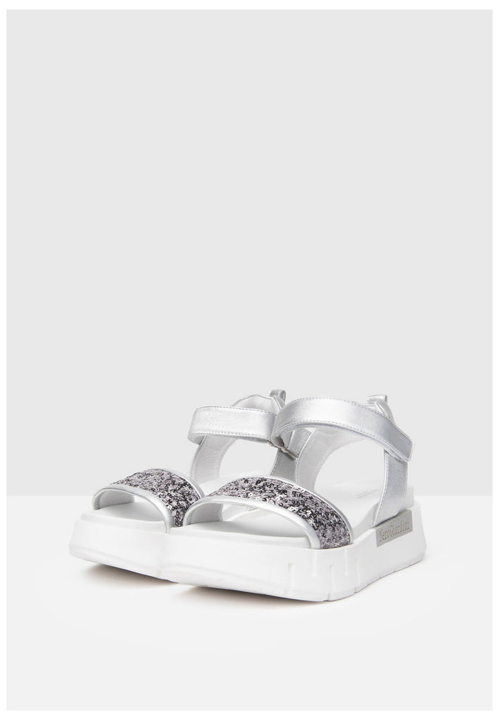 Nero Giardini Sandalen Lederimitat/Textil Silber