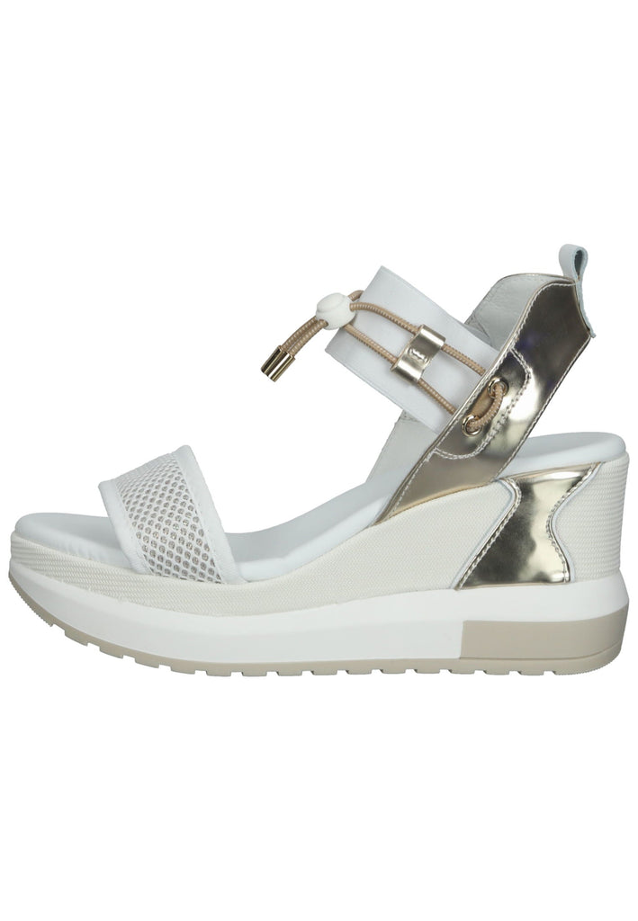 Nero Giardini Sandalen Lederimitat/Textil Weiß/Gold