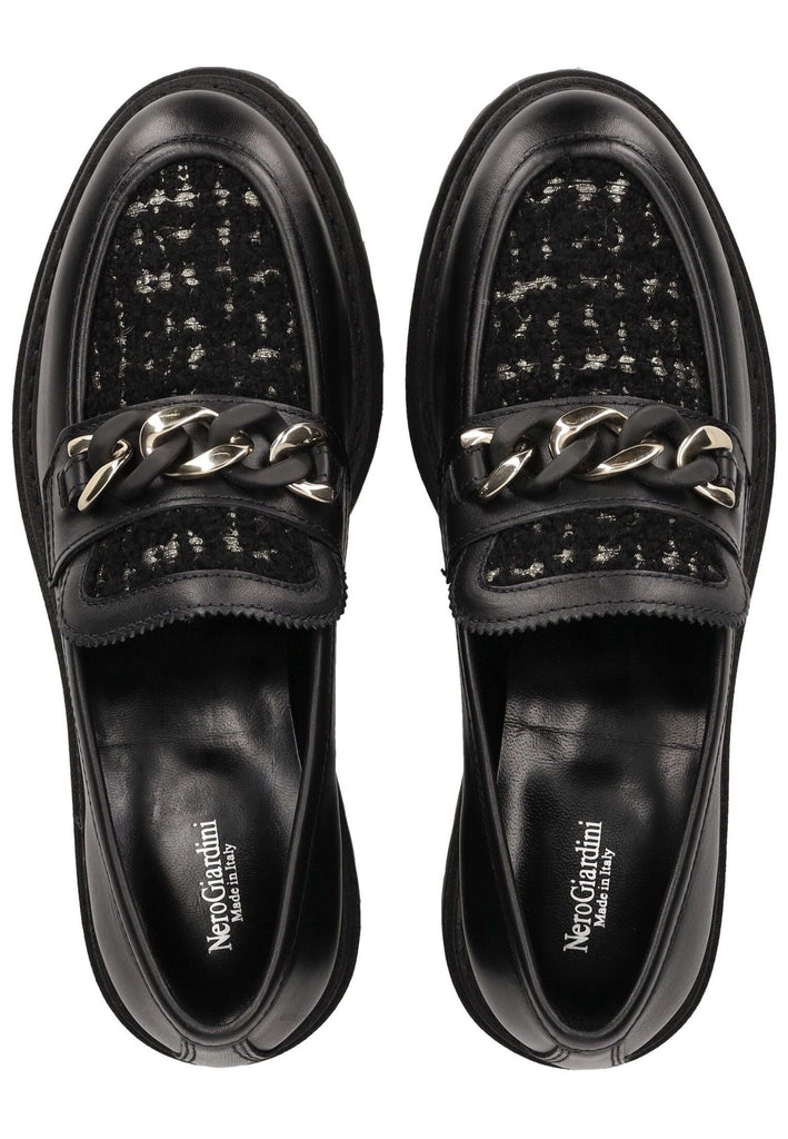 Nero Giardini Slipper Leder/Textil Schwarz