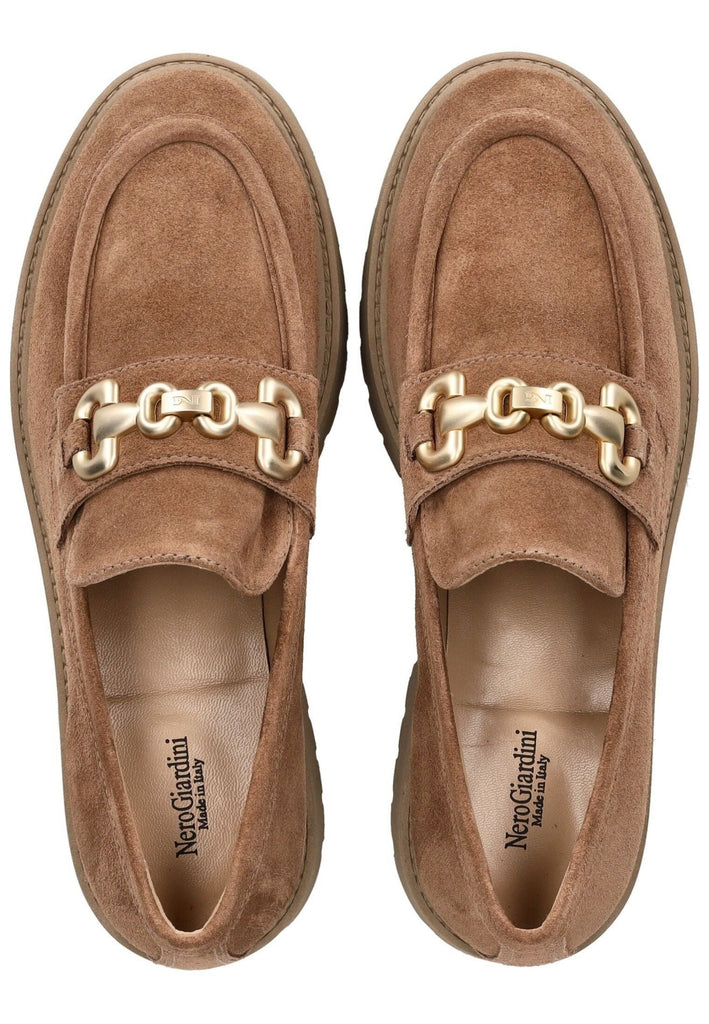 Nero Giardini Slipper Veloursleder Braun/Gold