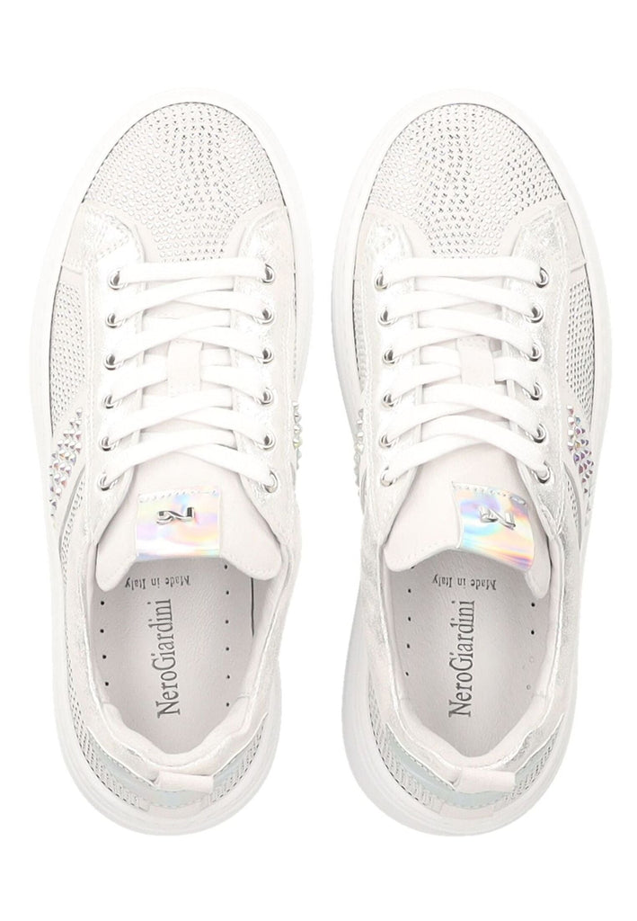 Nero Giardini Sneaker Leder/Textil Grau/Weiß