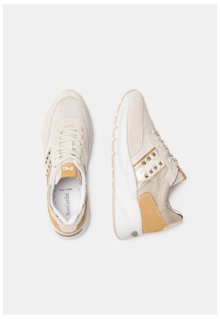 Nero Giardini Sneaker Leder/Textil Weiß/Beige