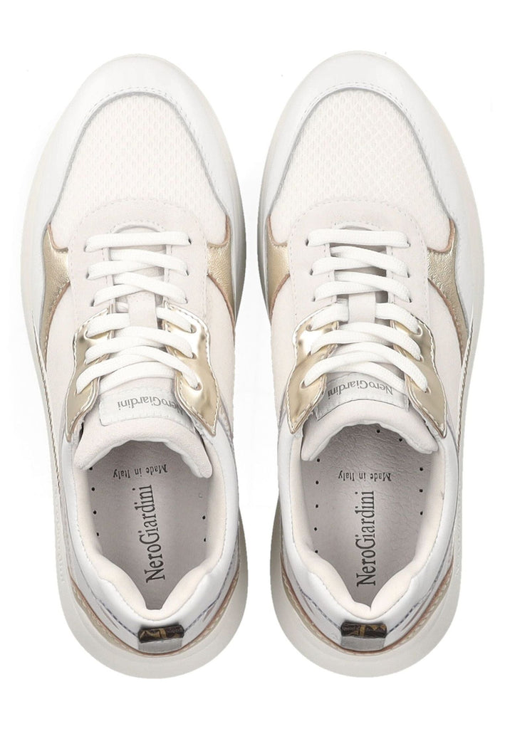 Nero Giardini Sneaker Leder/Textil Weiß/Gold