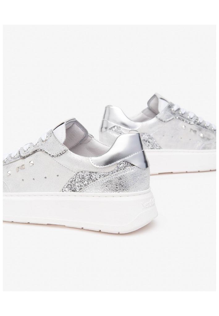 Nero Giardini Sneaker Leder/Textil Weiß/Silber