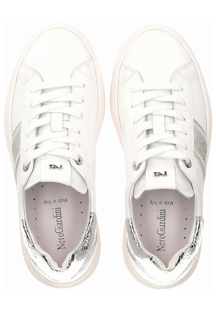 Nero Giardini Sneaker Leder/Textil Weiß/Silber