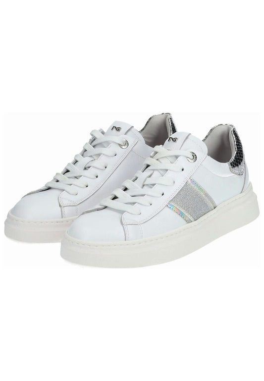 Nero Giardini Sneaker Leder/Textil Weiß/Silber