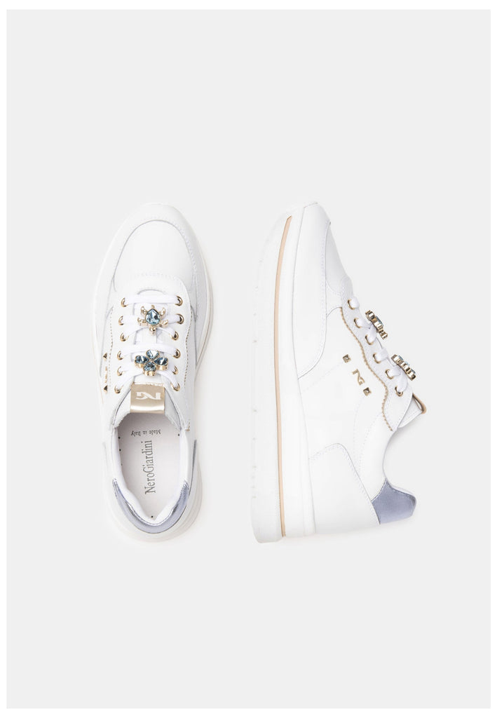 Nero Giardini Sneaker Lederimitat/Nylon Weiß Kombi