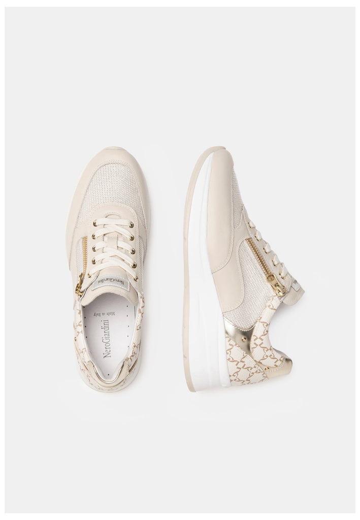 Nero Giardini Sneaker Lederimitat/Textil Hellbeige