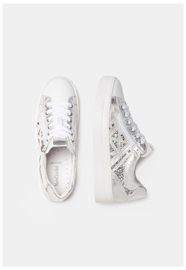 Nero Giardini Sneaker Lederimitat/Textil Weiß