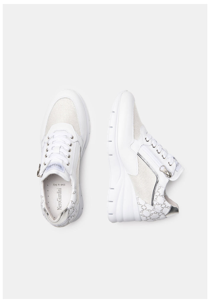 Nero Giardini Sneaker Lederimitat/Textil Weiß