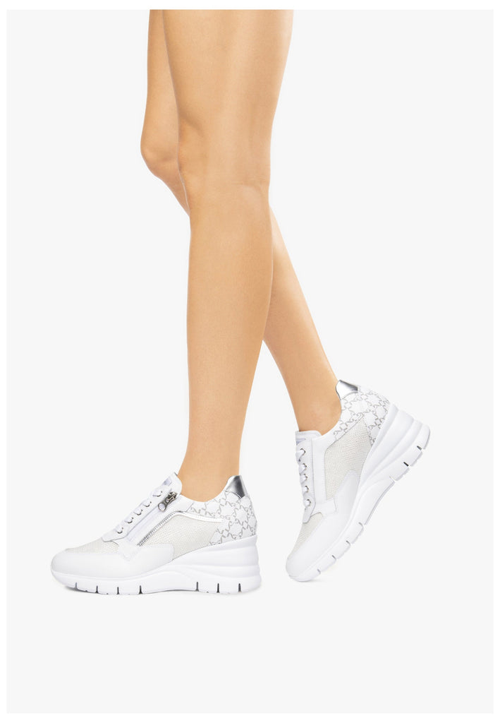 Nero Giardini Sneaker Lederimitat/Textil Weiß