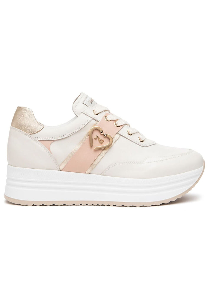 Nero Giardini Sneaker Lederimitat Weiß/Pink