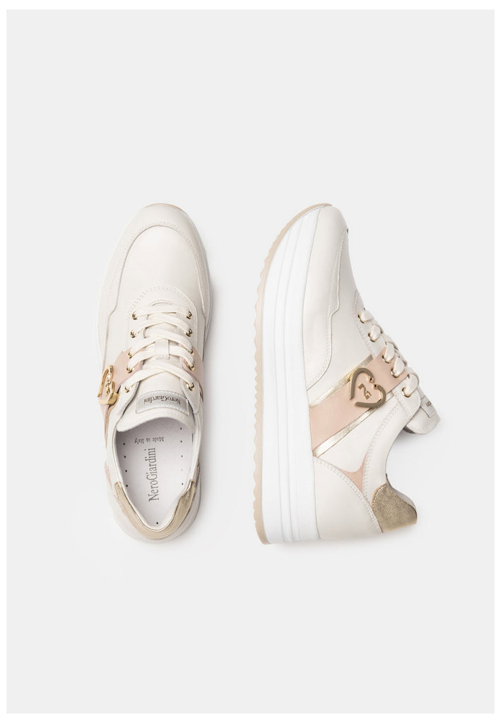 Nero Giardini Sneaker Lederimitat Weiß/Pink