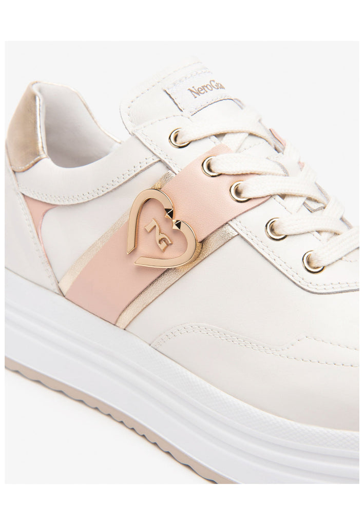 Nero Giardini Sneaker Lederimitat Weiß/Pink