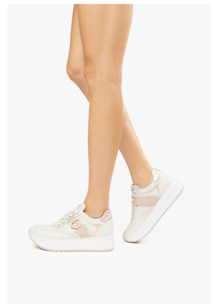 Nero Giardini Sneaker Lederimitat Weiß/Pink