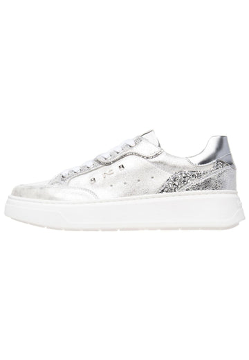 Sneaker Nero Giardini Sneaker Leder/Textil Weiß/Silber