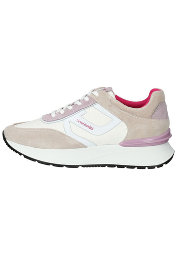 Sneaker Nero Giardini Sneaker Veloursleder/Textil Beige/Weiß
