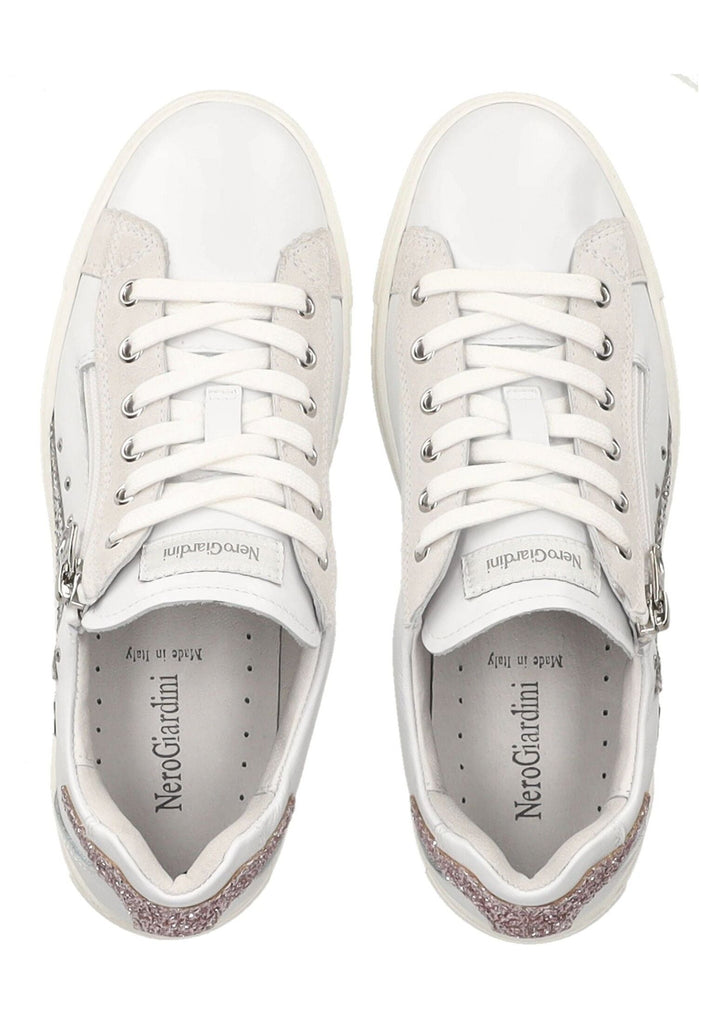 Nero Giardini Sneaker Veloursleder/Textil Weiß/Silber
