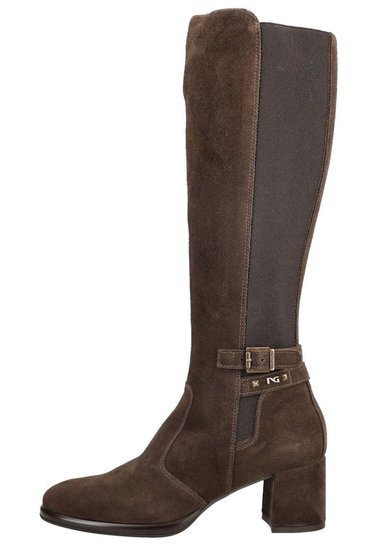 Nero Giardini Stiefel Veloursleder/Textil Dunkelbraun