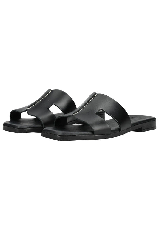 Oh! My Sandals Pantoletten Leder Schwarz/Schwarz