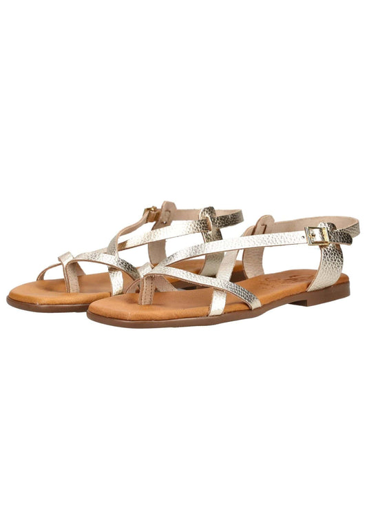 Oh! My Sandals Zehensteg Leder Champagne