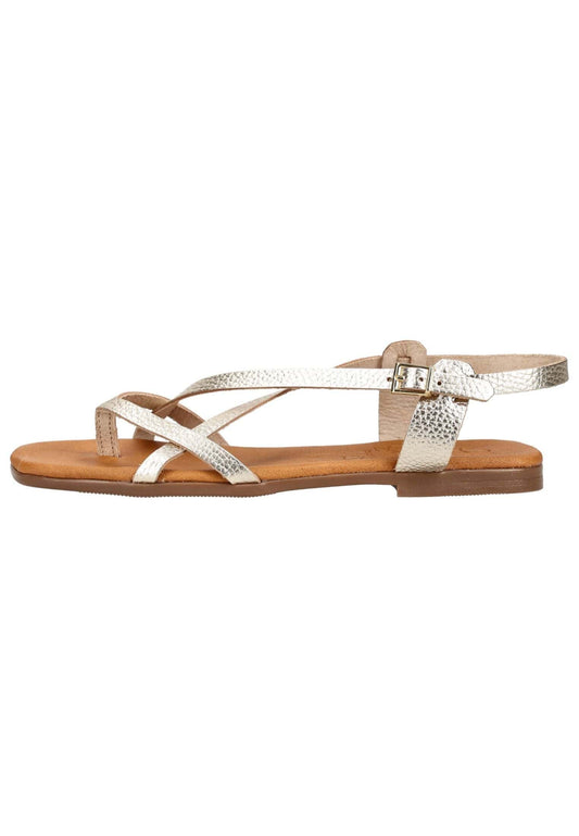 Oh! My Sandals Zehensteg Leder Champagne