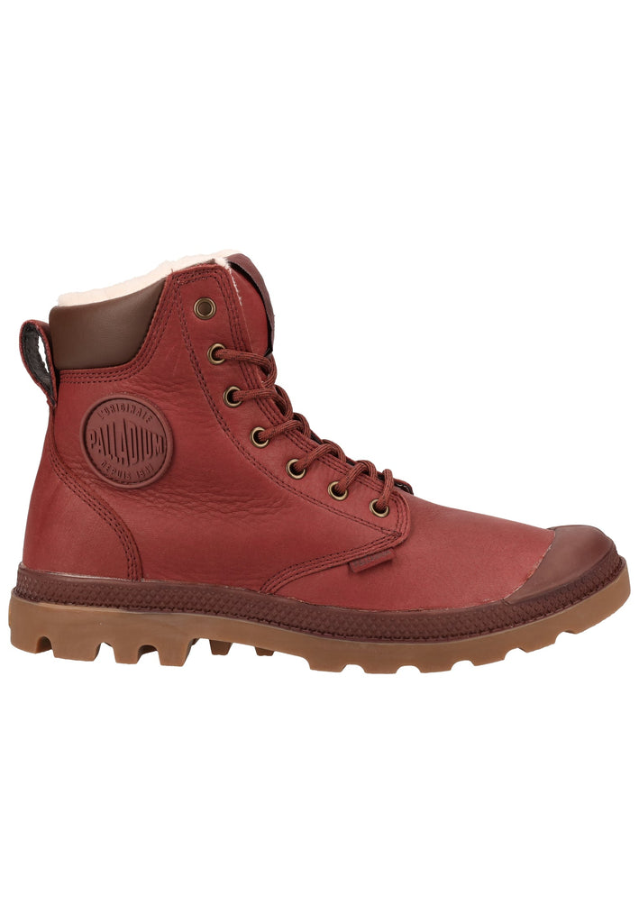 Palladium Stiefelette Leder Rot Warmfutter
