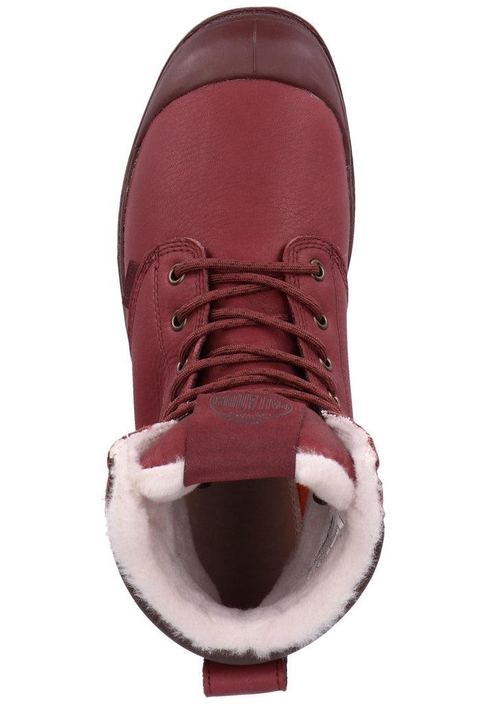 Palladium Stiefelette Leder Rot Warmfutter