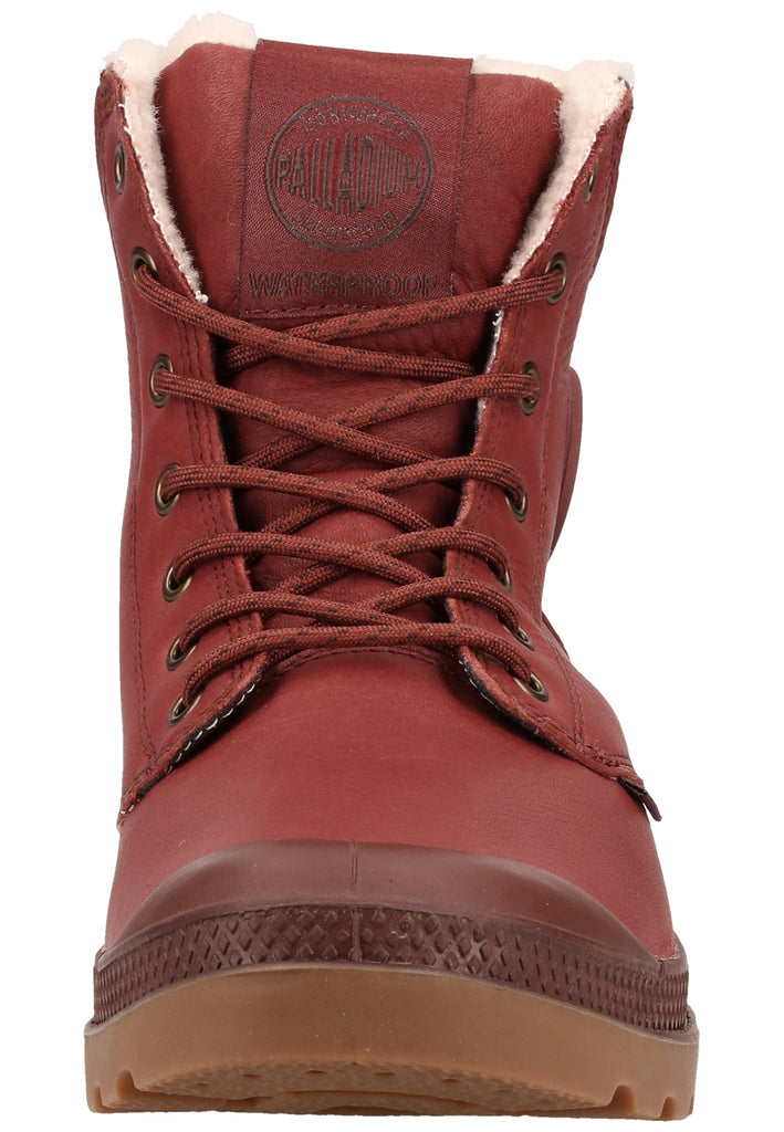 Palladium Stiefelette Leder Rot Warmfutter