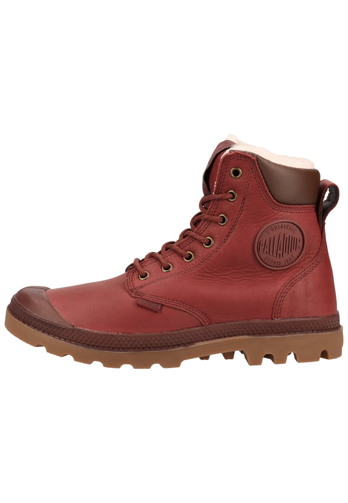 Palladium Stiefelette Leder Rot Warmfutter