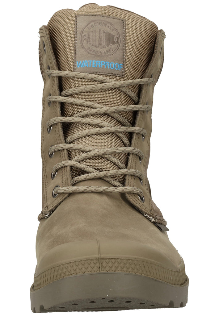 Palladium Stiefelette Leder/Textil Grau/Braun