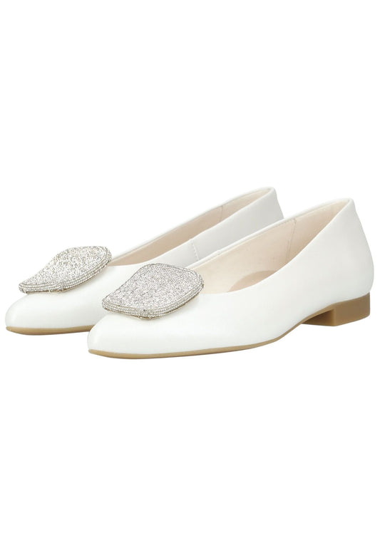 Paul Green Ballerinas Glattleder Ivory