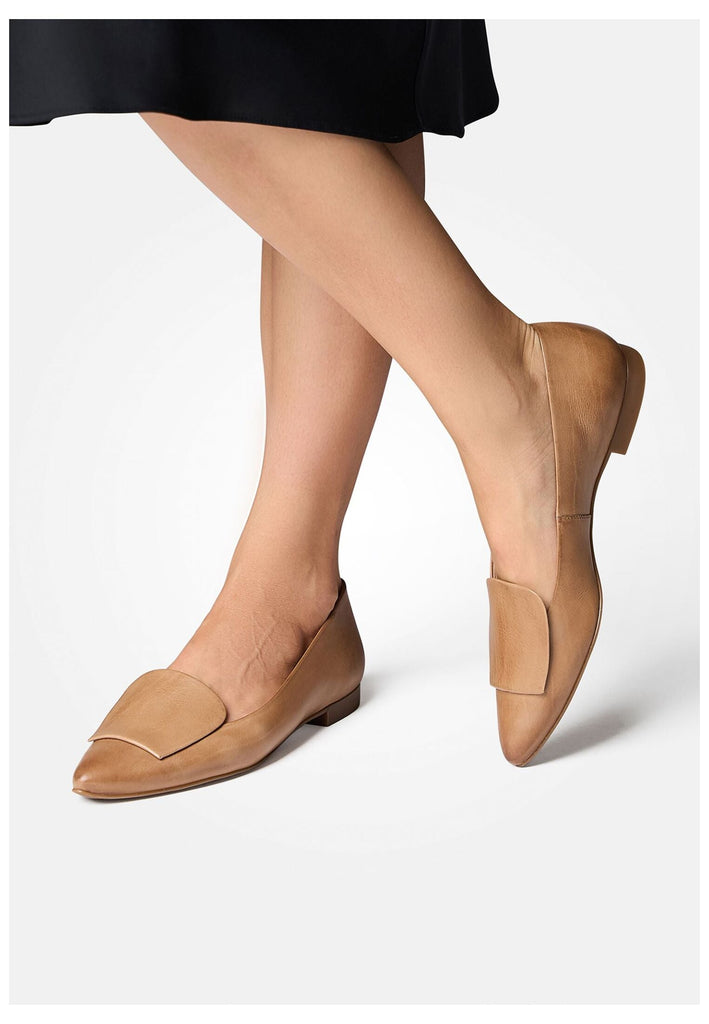 Paul Green Ballerinas Glattleder Mittelbraun