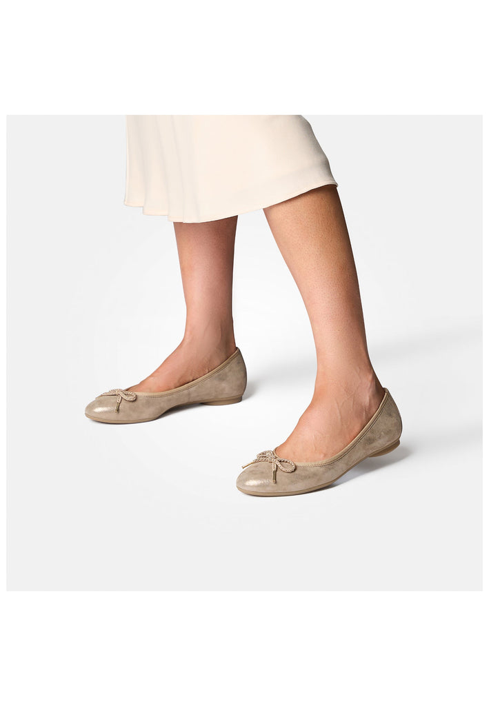 Paul Green Ballerinas Leder Champagne