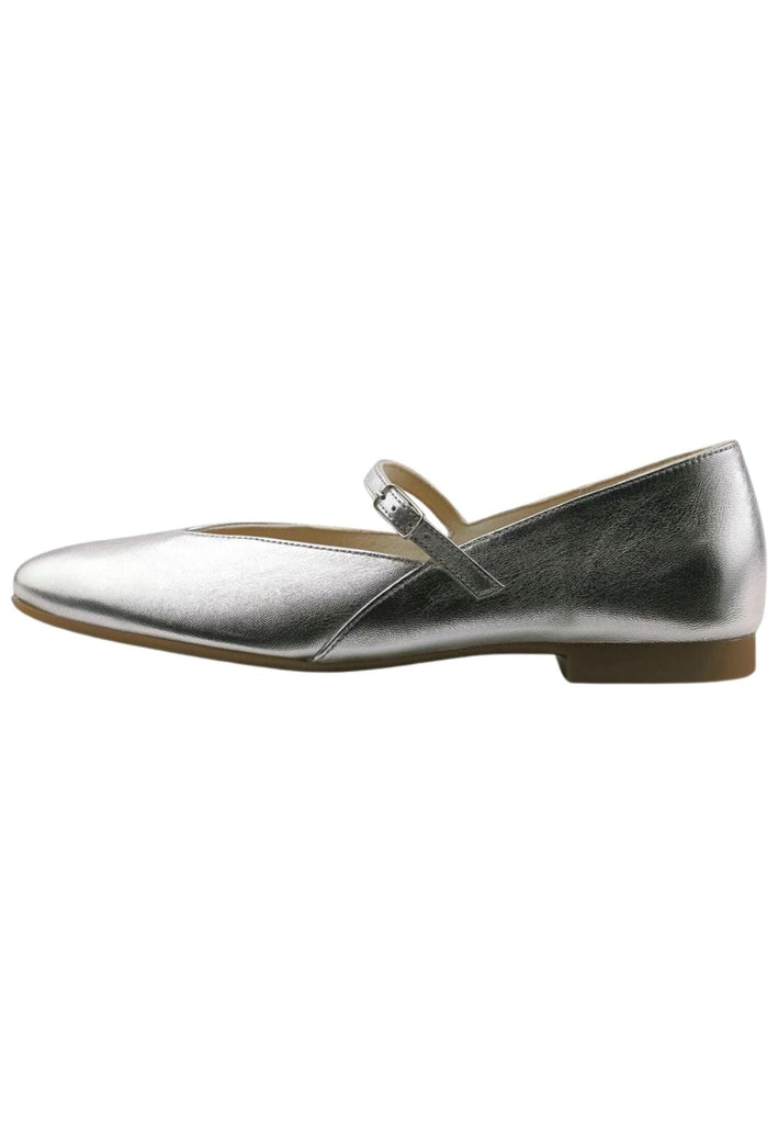 Paul Green Ballerinas Leder Metallic Silver