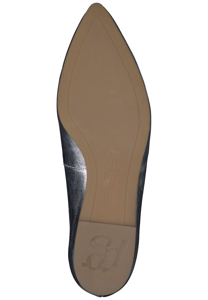 Paul Green Ballerinas Leder Metallic Silver