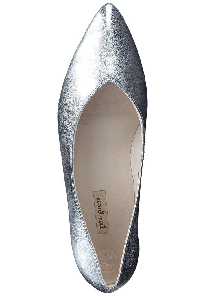 Paul Green Ballerinas Leder Metallic Silver