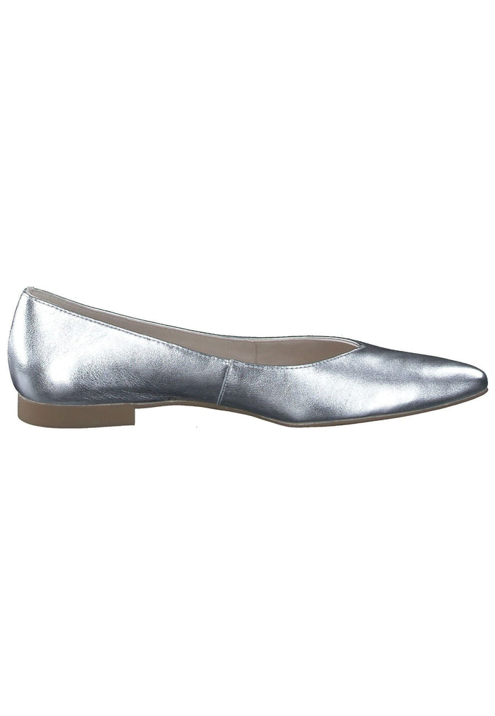 Paul Green Ballerinas Leder Metallic Silver