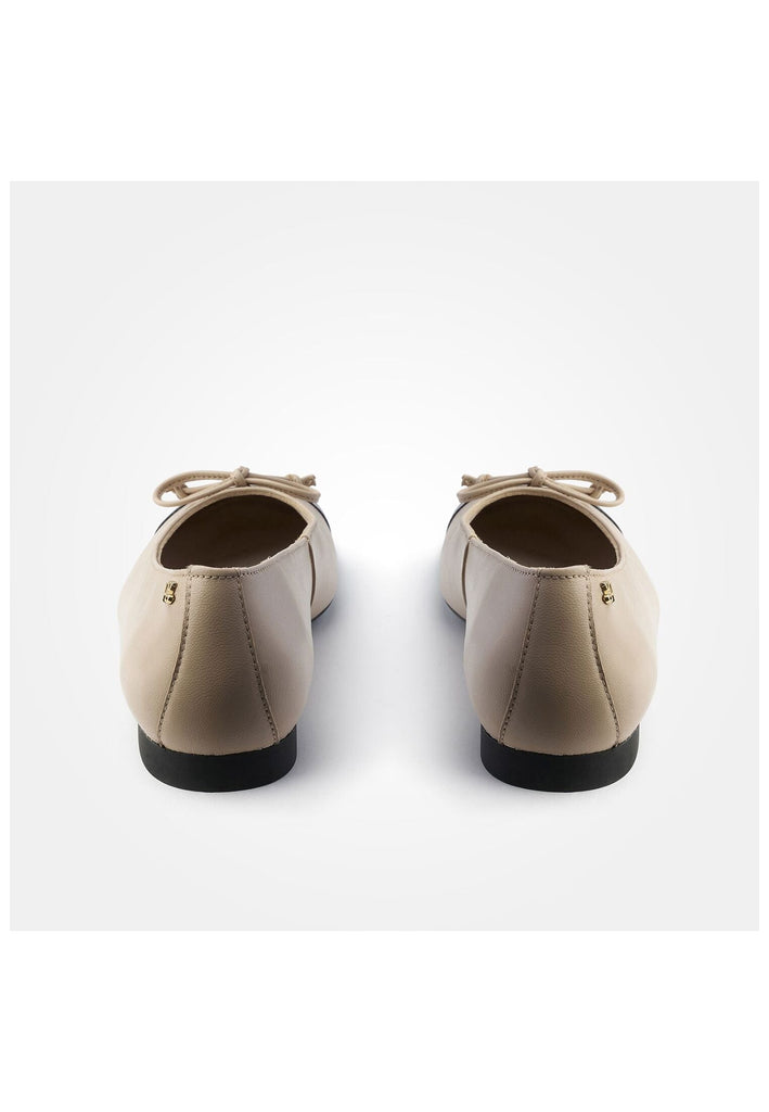 Paul Green Ballerinas Leder Schwarz/Beige